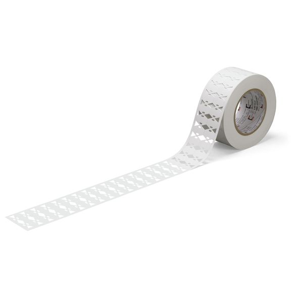 Cable tie marker for TP printers for use with cable ties white image 1