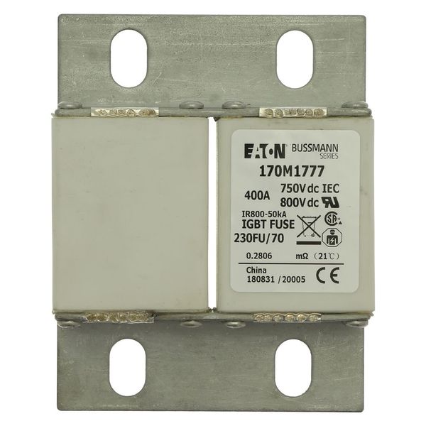 Fuse-link, high speed, 400 A, DC 750 V, size 230, 24 x 78 x 98 mm, aR, IEC, UL image 16