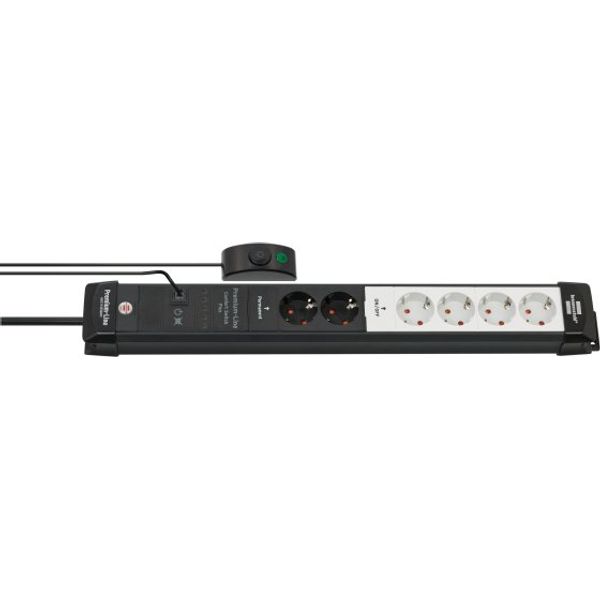 Premium-Line Comfort Switch Plus extension lead 6-way black/light grey 3m H05VV-F 3G1.5 2 permanent, 4 switchable image 1