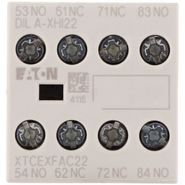 Auxiliary contact module, 4 pole, Ith= 16 A, 2 N/O, 2 NC, Front fixing, Screw terminals, DILA, DILM7 - DILM38 image 2