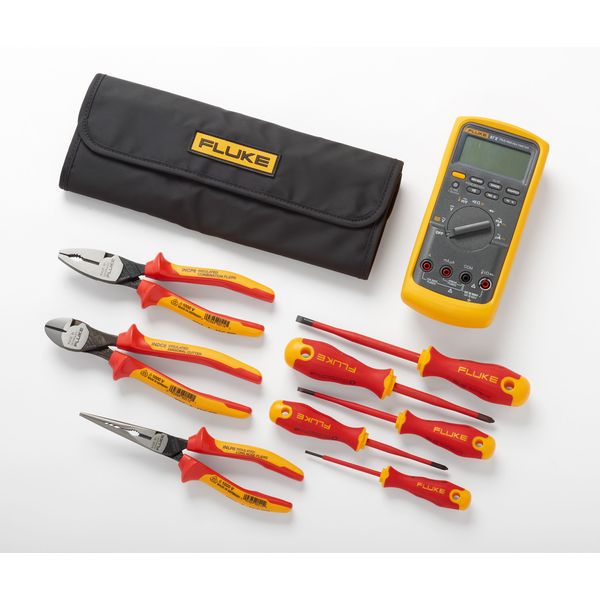 IB875KEUR Fluke 87V Industrial Multimeter + Hand Tools Starter Kit (5 insulated screwdrivers and 3 insulated pliers) image 1