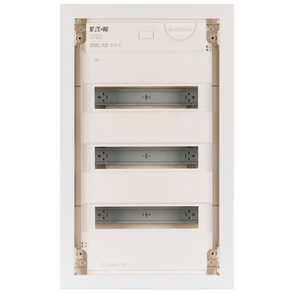 Compact distribution board-flush mounting, 3-rows, flush sheet steel door image 2