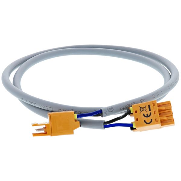 Connecting cable, 2-pole, L 750mm 1qmm blue and black, plug included image 1