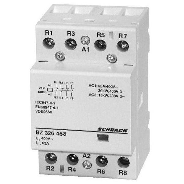 Modular contactor 63A, 4 NC, 24VAC, 3MW image 1