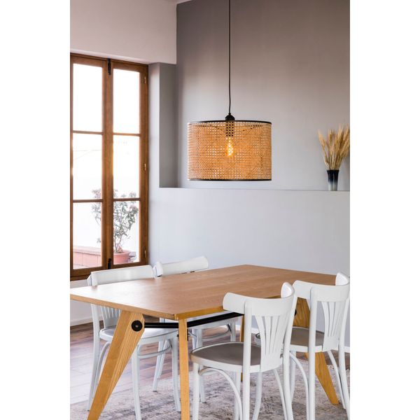 MAMBO BLACK PENDANT LAMP E27 ø450*313ø450 RATTAN L image 2