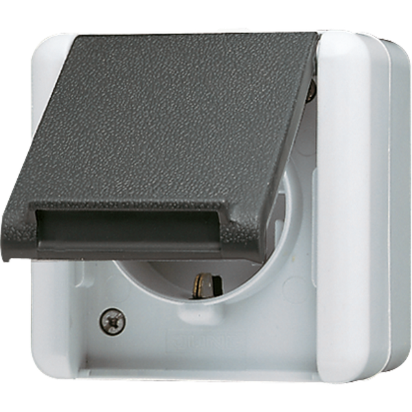 SCHUKO® socket with hinged lid 820KIW image 1
