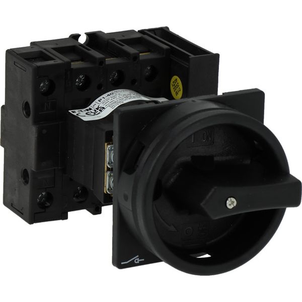 Main switch, P1, 40 A, rear mounting, 3 pole + N, 1 N/O, 1 N/C, STOP function, With black rotary handle and locking ring, Lockable in the 0 (Off) posi image 2