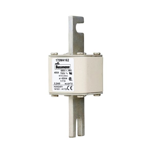 Fuse-link, high speed, 400 A, AC 690 V, DIN 1, 53 x 66 x 138 mm, aR, DIN, IEC, single indicator image 6