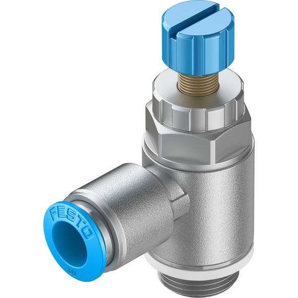 GRLA-3/8-QS-10-RS-D One-way flow control valve image 1