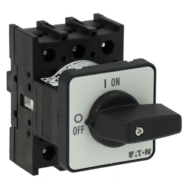On-Off switch, P1, 40 A, flush mounting, 3 pole, with black thumb grip and front plate image 33