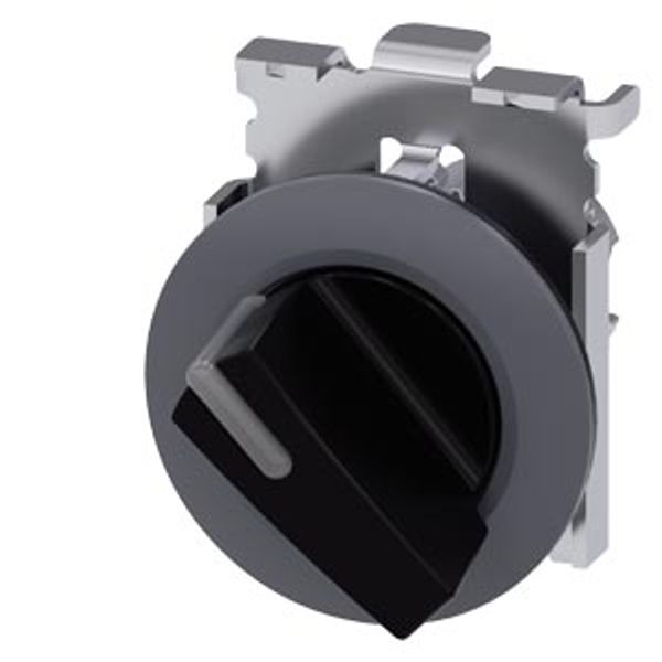 Illuminable selector switch, 30 mm, round, Metal matt, black, Selector switch short, front ring   3SU1062-2DC10-0AA0-Z X90 image 2