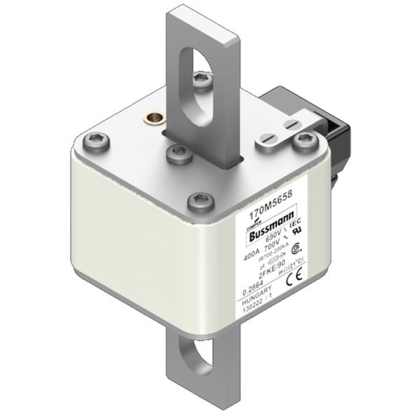 Fuse-link, high speed, 400 A, AC 690 V, size 2, 61 x 77 x 135 mm, aR, IEC, UL, single indicator image 5