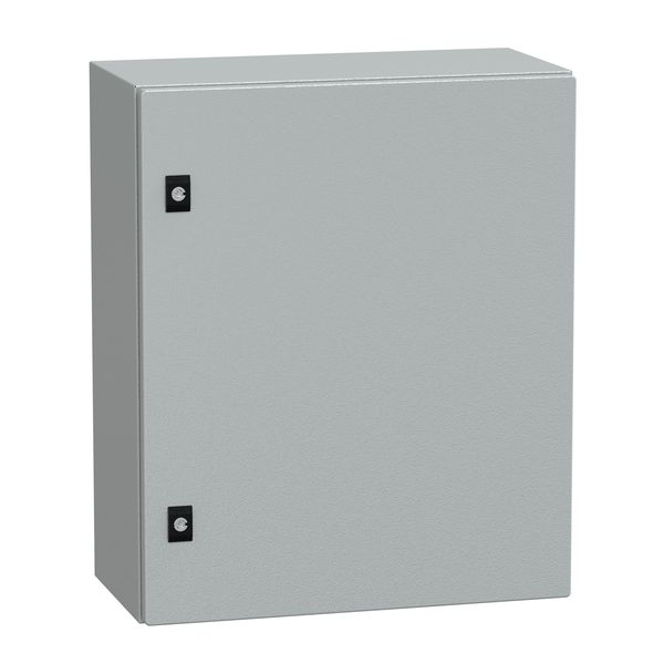 Spacial CRN plain door with mount.plate. H600xW500xD250 IP66 IK10 RAL7035.. image 1