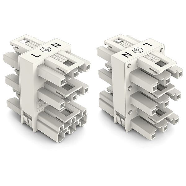 5-way distribution connector 3-pole Cod. A white image 1