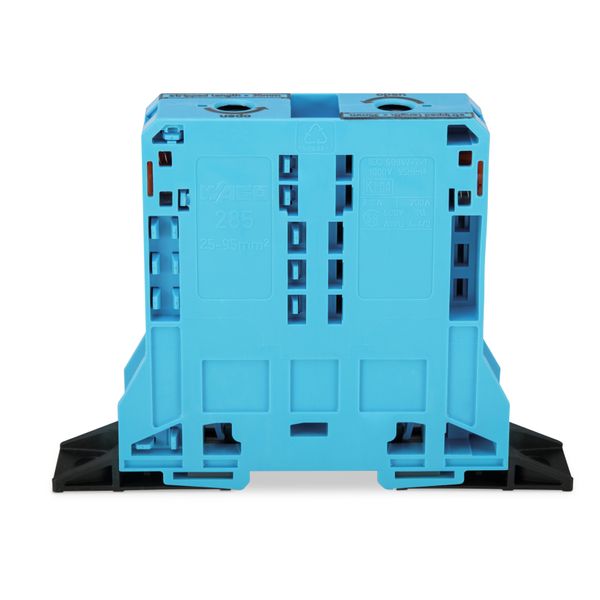 2-conductor through terminal block 95 mm² lateral marker slots blue image 1