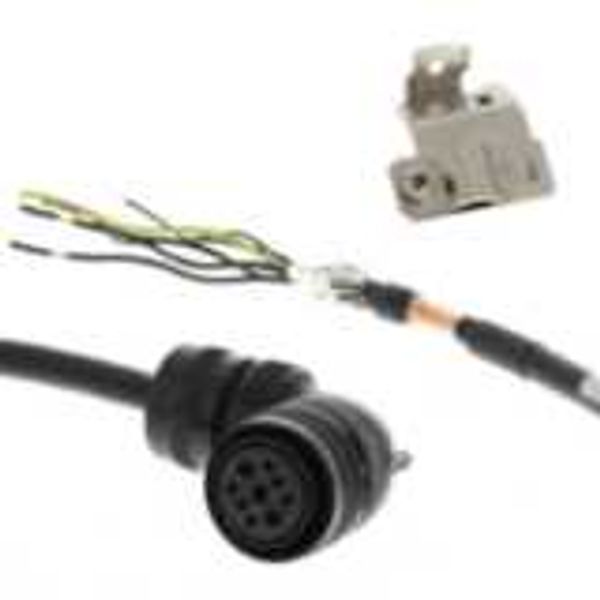 1S series servo motor power cable, 5 m, with brake, 230 V: 900 W to 1. image 1