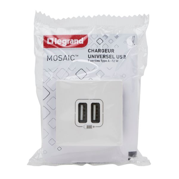 MOSAIC 2 USB CHARGER 2 MOD A+A 3A 15W WHITE image 6
