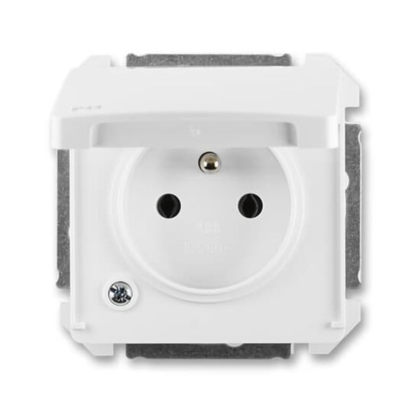 5598-2069 D Double socket outlet with earthing pins, with hinged lids, IP 44, for multiple mounting, with surge protection image 1