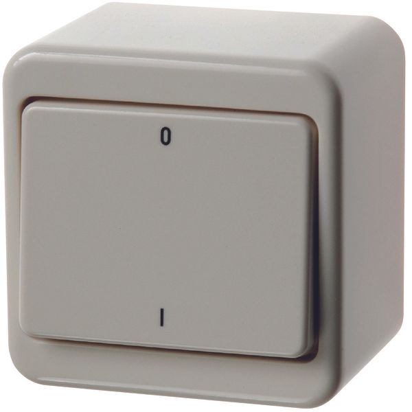 On/off switch 2pole with imprint "0" and "I", surface-mounted, surface image 2