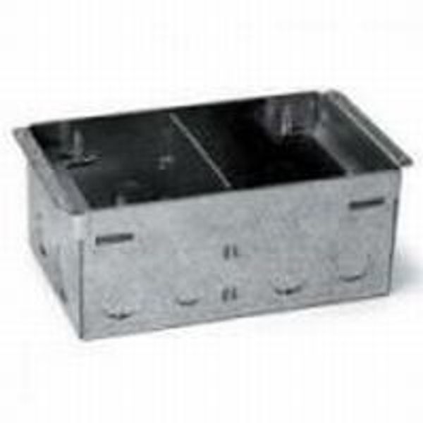 Metal flush-mounting box for installation in concrete floor - 2 x 4 modules image 1