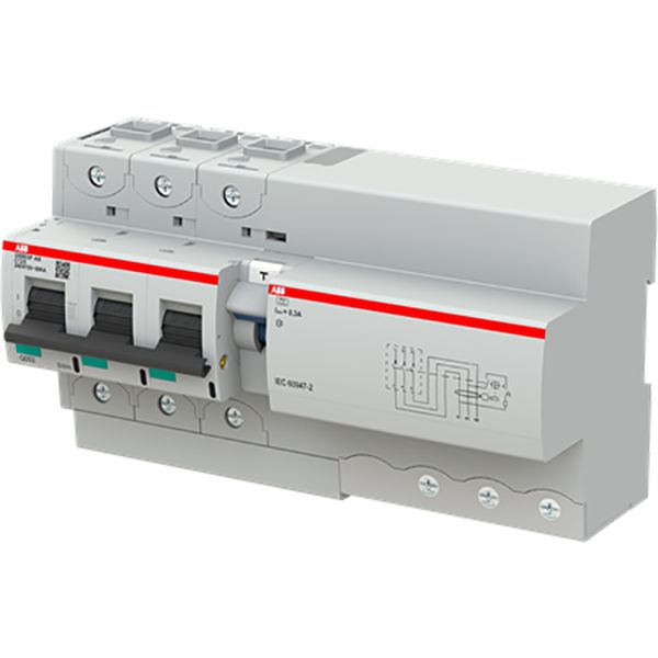 Residual current breaker RCBO DS800 range 50kA, 3P, curve C, 125A, 300 image 1