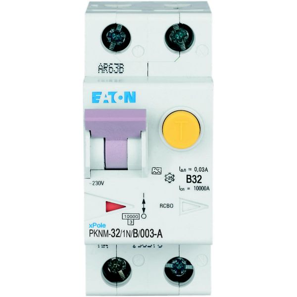 RCD/MCB combination, 32 A, 30 mA, MCB trip characteristic: B, 1p+N, RCD trip characteristic: A image 27