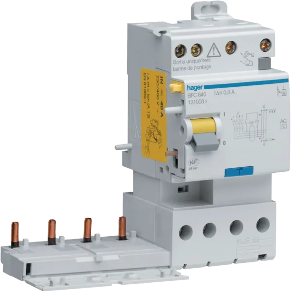 Diff block. double output 4P 40A 300mA AC image 1