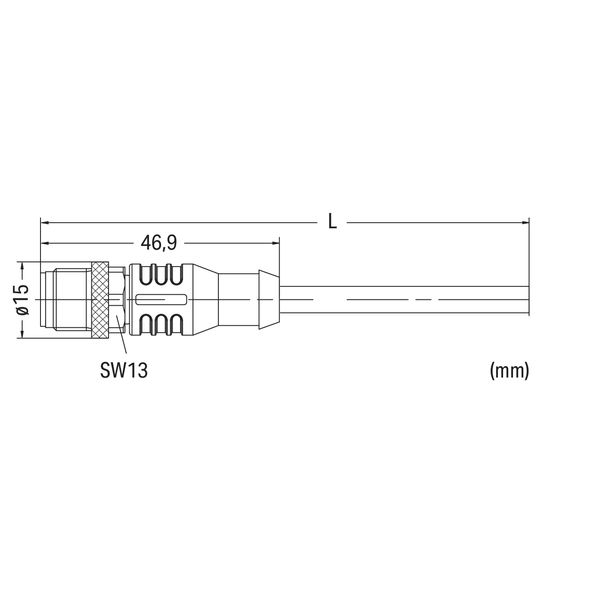 Sensor/Actuator cable M12A plug straight 4-pole image 4