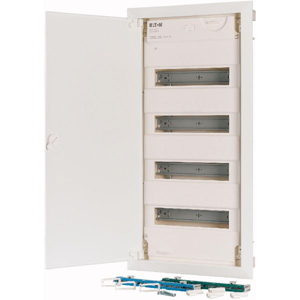 Hollow wall compact distribution board, 4-rows, flush sheet steel door image 9