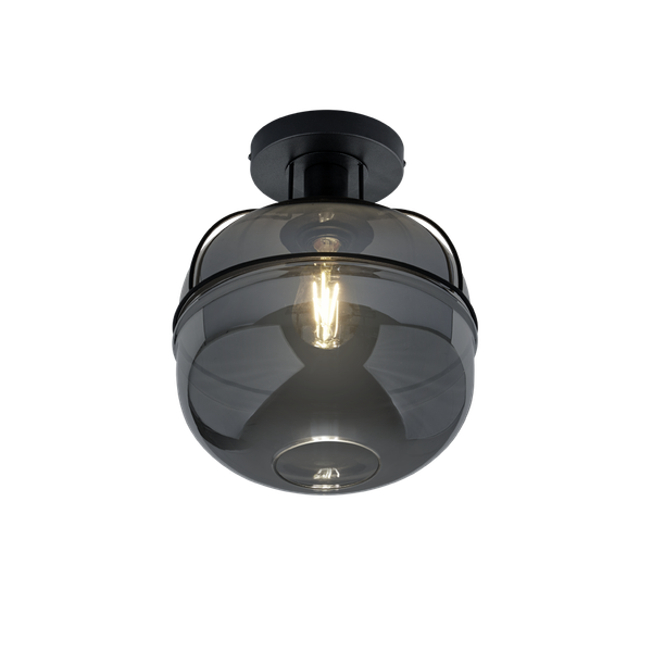 Lorena ceiling lamp E27 matt black/chrome glass image 1