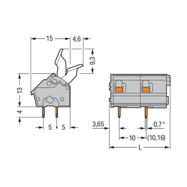 PCB terminal block finger-operated levers 2.5 mm² gray image 4