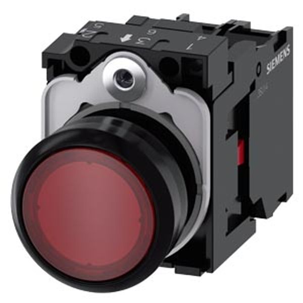 Illuminated pushbutton, 22 mm, round, plastic, red, pushbutton, flat, momentary contact type, with  3SU1102-0AB20-1CA0-Z X90 image 2