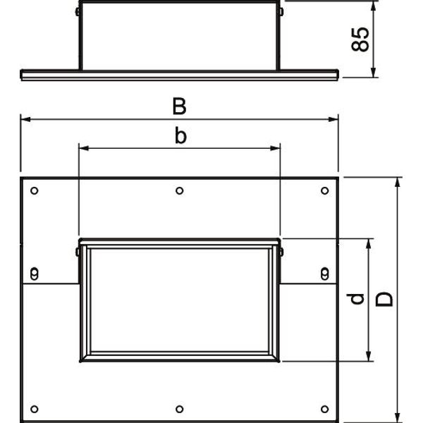 PLM WC 1220 RW Wall connection collar 3- and 4-sided 85x253x273 image 2