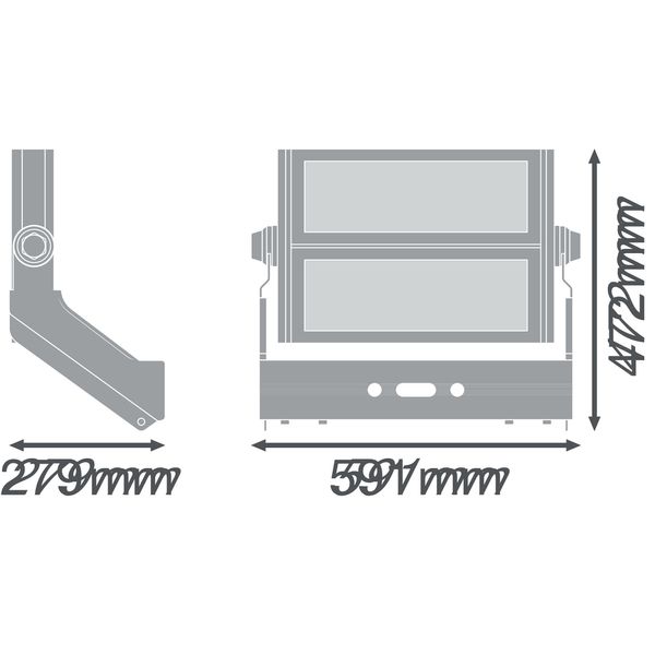 FLOODLIGHT MAX 600W LUMINAIRE HEAD 757 SYM 30 WAL image 5