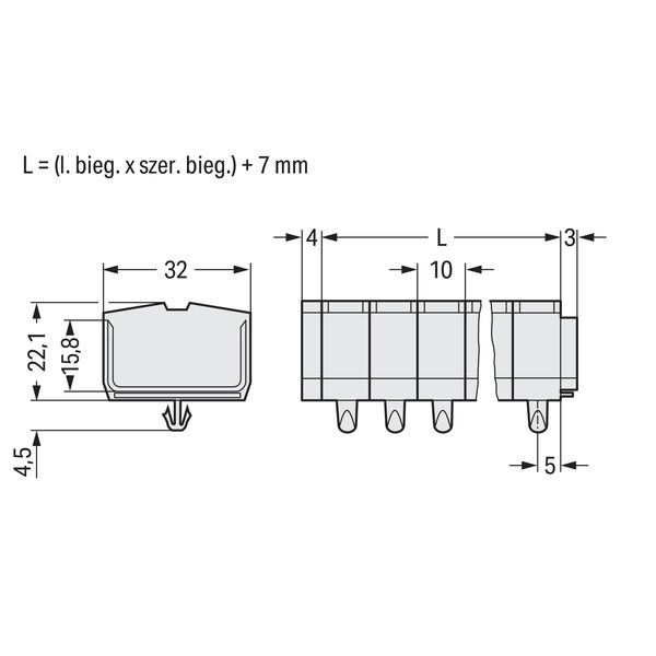 4-conductor terminal strip without push-buttons suitable for Ex e II a image 5