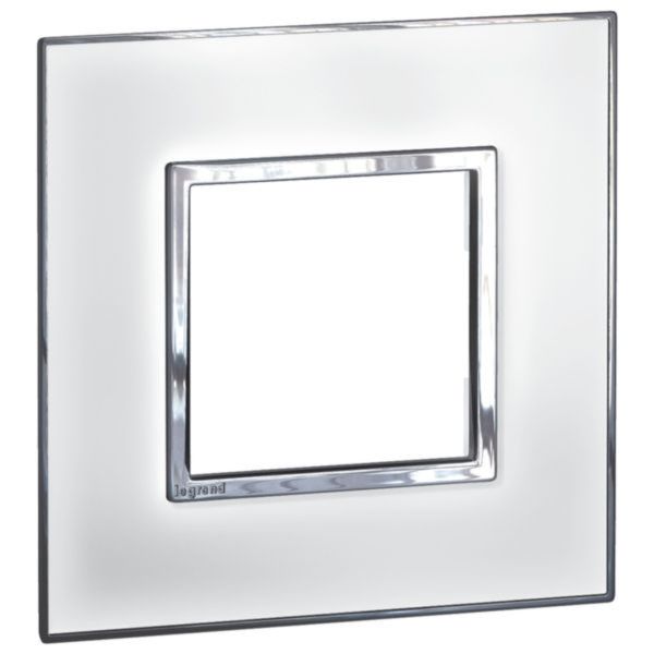 Arteor Surround Plate 2 Module Square Mirror White image 1