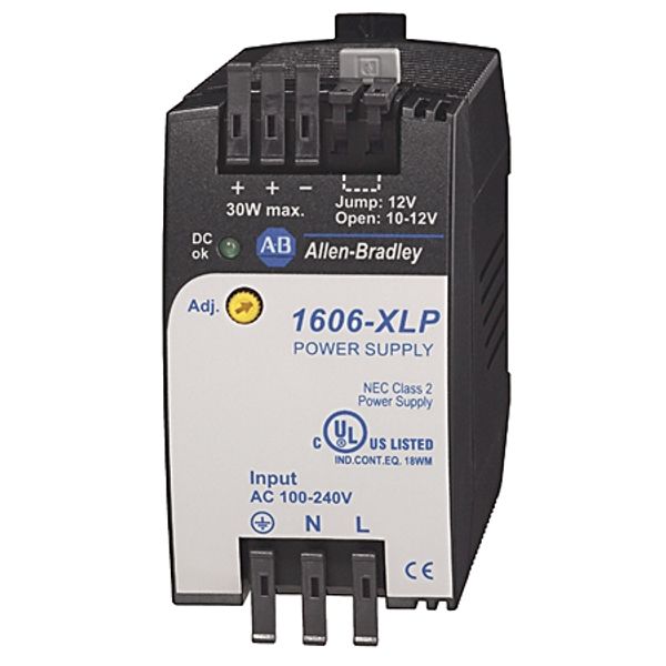 Power Supply, 30W, 10-12VDC Output, 1-Phase, Compact, Input 120/240VAC, 85 - 375VDC image 1