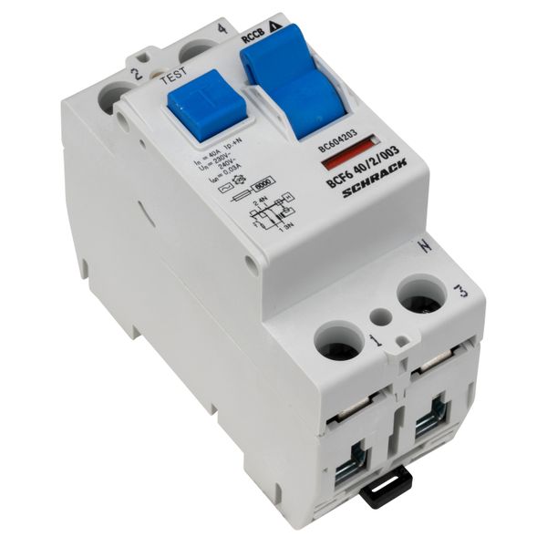 Residual current circuit breaker 40A, 2-p, 30mA,type AC, 6kA image 4