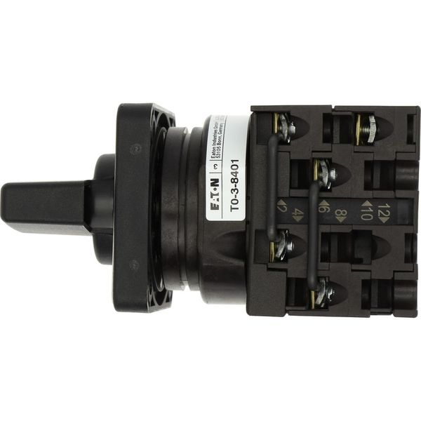 Reversing switches, T0, 20 A, flush mounting, 3 contact unit(s), Contacts: 5, 60 °, maintained, With 0 (Off) position, 1-0-2, Design number 8401 image 32