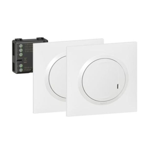 All-in-one kit containing a lighting micromodule + 2 wireless light switches Dooxie with Netatmo image 1