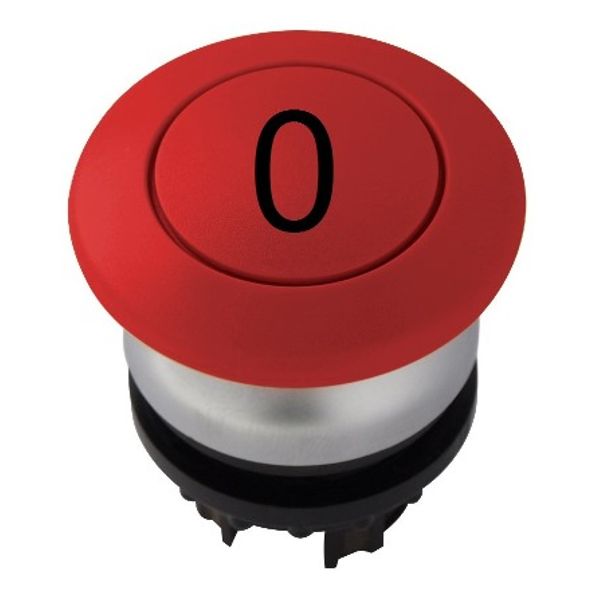 Mushroom push-button, stay-put, red `0ï image 1