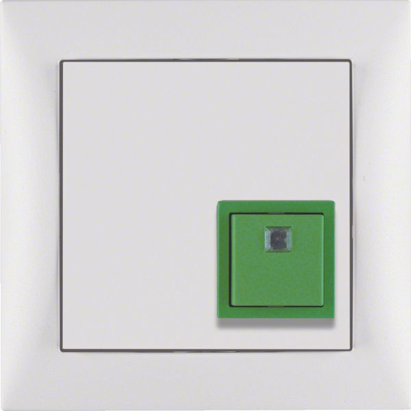 Switch-off push-button frame, S.1, p. white, matt, plastic image 1