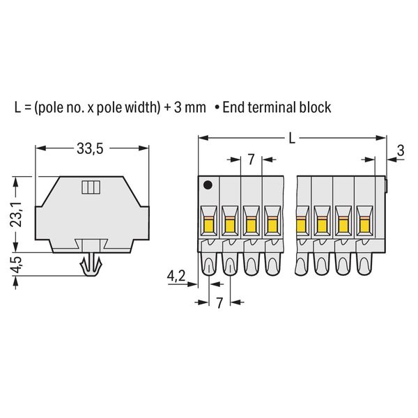 2-conductor terminal strip without push-buttons suitable for Ex e II a image 2