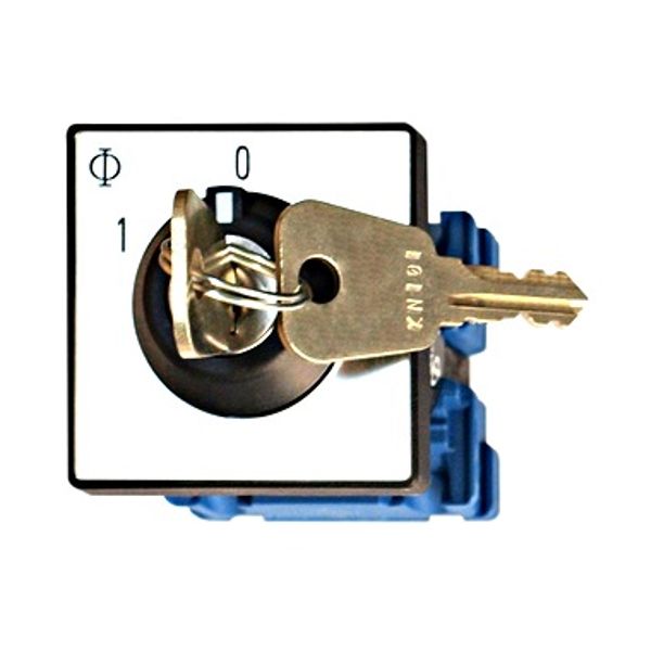 Changeover switch, front central mounting 20A 1-pole key image 1