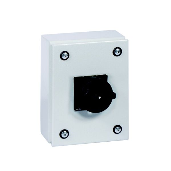 Main switch, P1, 25 A, surface mounting, 3 pole, STOP function, With black rotary handle and locking ring, Lockable in the 0 (Off) position, in steel image 4