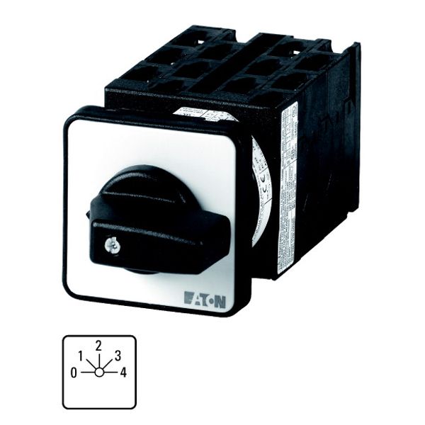 Step switches, T0, 20 A, flush mounting, 6 contact unit(s), Contacts: 12, 45 °, maintained, With 0 (Off) position, 0-4, Design number 8282 image 1