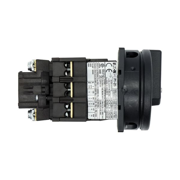 Main switch, P1, 25 A, flush mounting, 3 pole, STOP function, With black rotary handle and locking ring, Lockable in the 0 (Off) position image 12