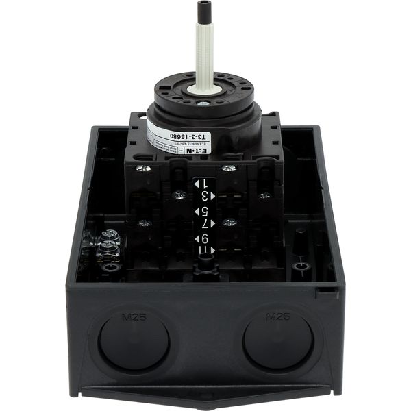 Main switch, T3, 32 A, surface mounting, 3 contact unit(s), 3 pole + N, 1 N/O, 1 N/C, STOP function, With black rotary handle and locking ring, Lockab image 15