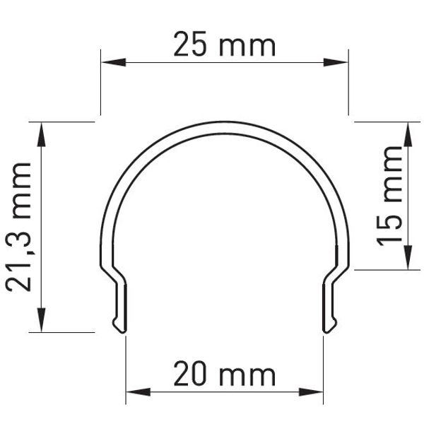 PMMA cover TB round opal - L-2000mm W-25mm H-21mm image 2