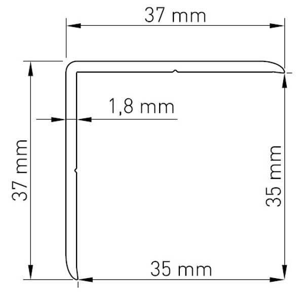 L-corner profile L-2000mm W-35mm H-35mm image 2